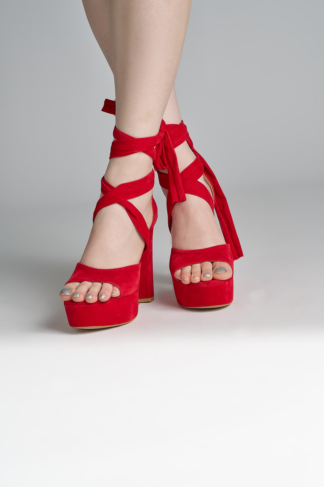 LE-12 RED LACE UP SHOES